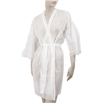 Disposable White Kimono Robe – Non-Woven (1 Pc) | Lightweight & Hygienic Protection